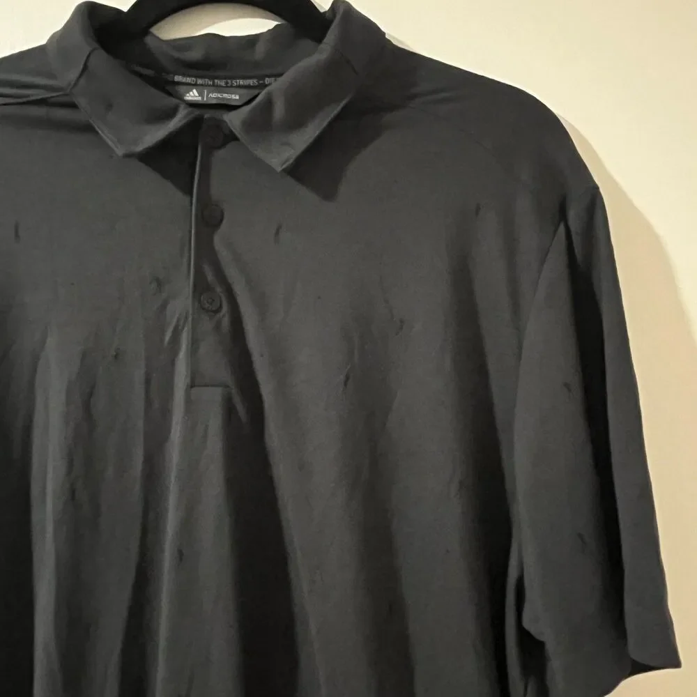 Adidas Golf Adicross Pique Polo Shirt Men's Size Large Gray and Black AOP Golfer